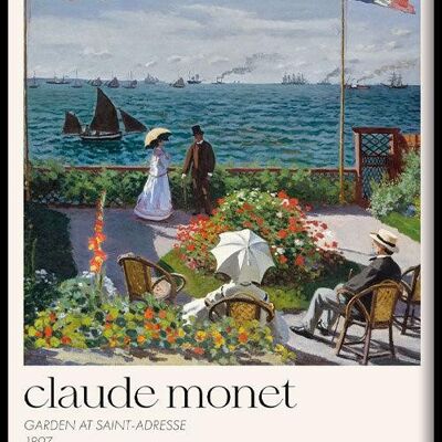 Walljar - Claude Monet - Terras In Sainte-Adresse - Poster met lijst / 30 x 45