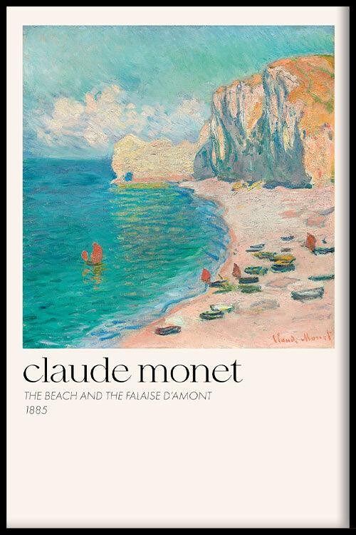 Walljar - Claude Monet - The Beach - Poster met lijst / 30 x 45 cm