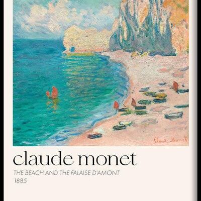 Walljar - Claude Monet - La playa - Póster con marco / 30 x 45 cm