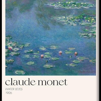 Walljar - Claude Monet - Seerosen - Poster mit Rahmen / 20 x 30 cm