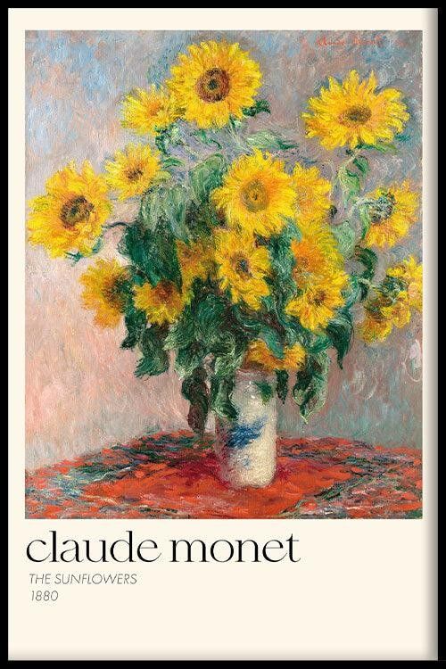 Walljar - Claude Monet - Sonnenblumen - Poster mit Rahmen / 20 x 30 cm
