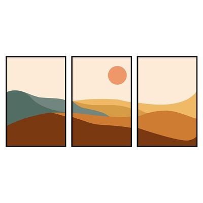 Walljar - Desert Hills - Affiche avec cadre / 20 x 30 cm