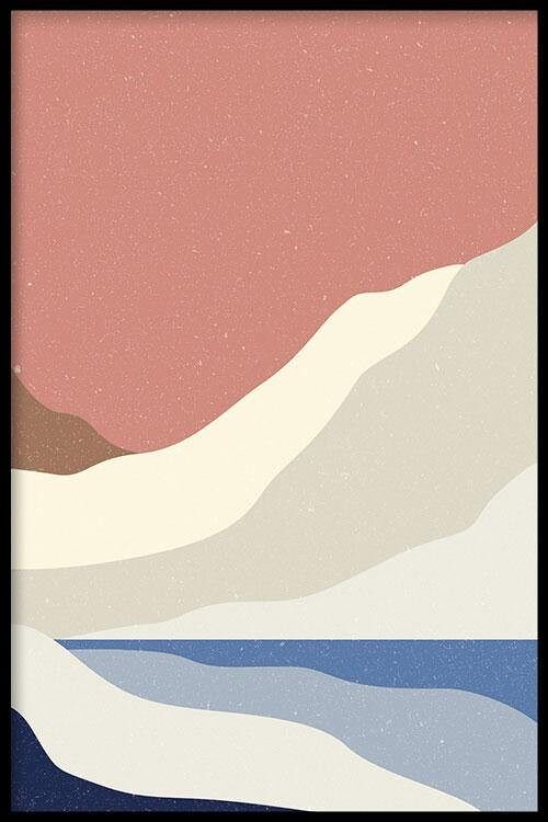Walljar - Desert Mountains - Poster met lijst / 40 x 60 cm