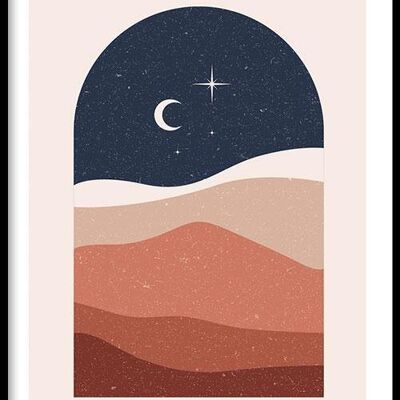 Walljar - Noche del desierto - Póster con marco / 40 x 60 cm