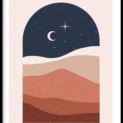 Walljar - Desert Night - Poster met lijst / 40 x 60 cm