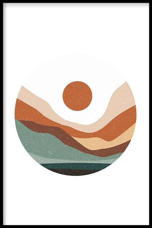 Walljar - Desert Sunrise - Poster met lijst / 40 x 60 cm