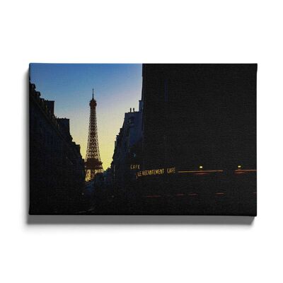 Walljar - Eiffeltoren Silhouet - Canvas / 60 x 90 cm