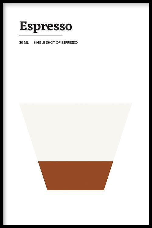 Walljar - Espresso - Poster met lijst / 20 x 30 cm