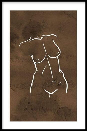 Walljar - Female Line Art - Affiche avec cadre / 20 x 30 cm 1