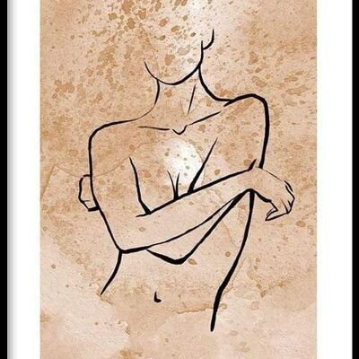 Walljar - Arte della linea femminile - Poster con cornice / 20 x 30 cm