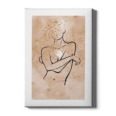 Walljar - Arte della linea femminile - Tela / 30 x 45 cm