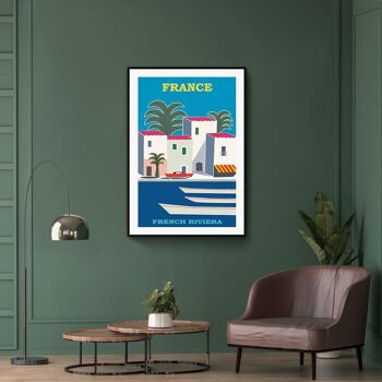 Walljar - Côte d'Azur - Affiche avec Cadre / 50 x 70 cm 3