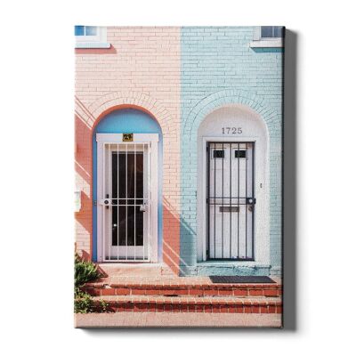 Walljar - Casas de Colores - Lienzo / 50 x 70 cm