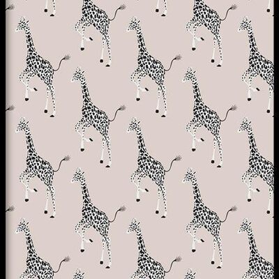 Walljar - Giraffe Pattern - Poster met lijst / 40 x 60 cm