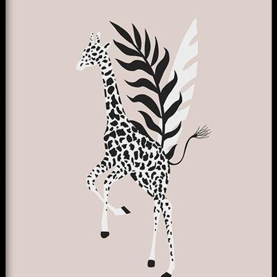 Walljar - Giraffe Tropical - Poster mit Rahmen / 40 x 60 cm