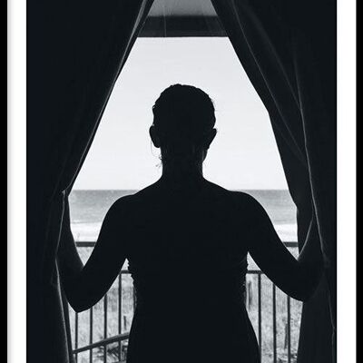 Walljar - Mädchen am Fenster - Poster mit Rahmen / 30 x 45 cm