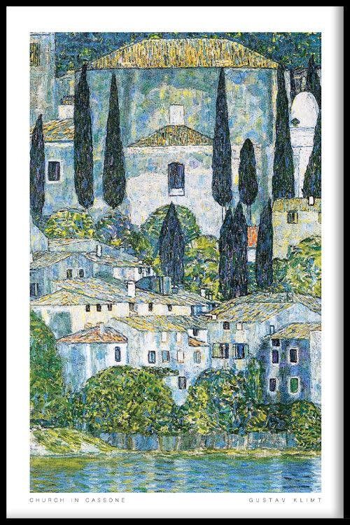 Walljar - Gustav Klimt - Église de Cassone - Affiche avec cadre / 40 x 60 cm