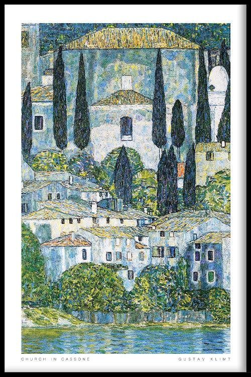 Walljar - Gustav Klimt - Church in Cassone - Poster met lijst / 40 x 60 cm