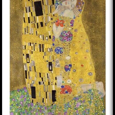Walljar - Gustav Klimt - Der Kuss - Poster mit Rahmen / 40 x 60 cm