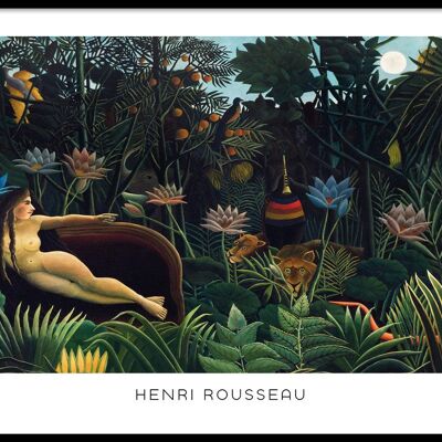 Walljar - Henri Rousseau - Le Rêve - Affiche avec cadre / 30 x 45 cm