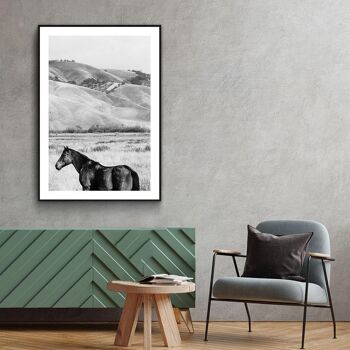 Walljar - Cheval à côté de la montagne - Toile / 40 x 60 cm 4