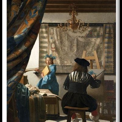 Walljar - Johannes Vermeer - L'art de peindre - Affiche avec cadre / 20 x 30 cm