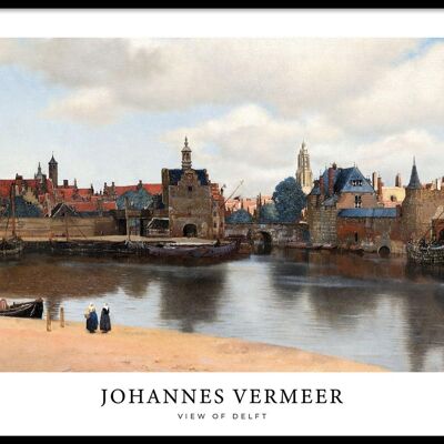Walljar - Johannes Vermeer - Gezicht Op Delft - Poster met lijst / 20 x 30 cm