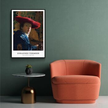 Walljar - Johannes Vermeer - Girl With The Red Hat - Affiche avec cadre / 20 x 2
