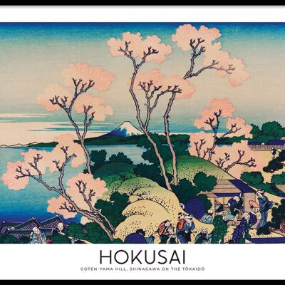 Walljar - Katsushika Hokusai - Goten-Yama Hill - Poster met lijst / 40 x 60 cm