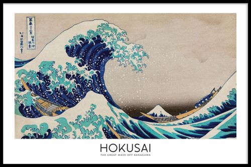 Walljar - Katsushika Hokusai - The Great Wave - Poster met lijst / 30 x 45 cm