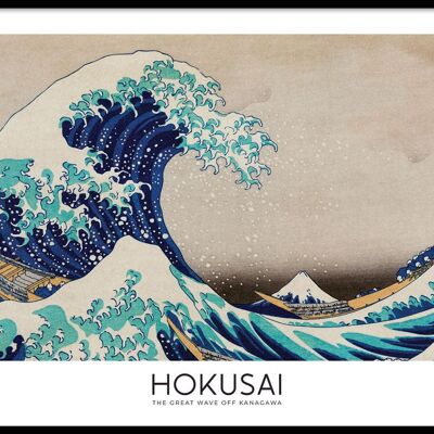 Walljar - Katsushika Hokusai - La gran ola - Póster con marco / 30 x 45 cm