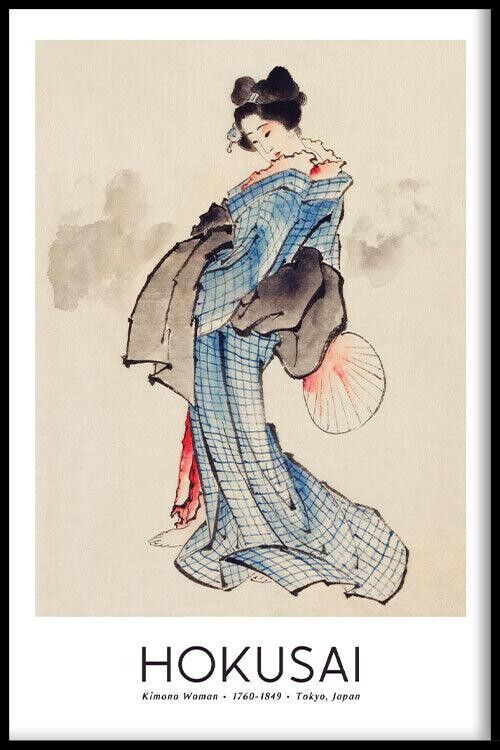 Walljar - Katsushika Hokusai - Femme - Affiche avec cadre / 40 x 60 cm