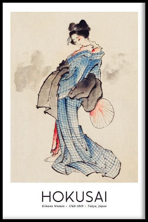 Walljar - Katsushika Hokusai - Woman - Poster met lijst / 40 x 60 cm