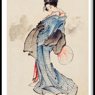 Walljar - Katsushika Hokusai - Woman - Poster with frame / 40 x 60 cm