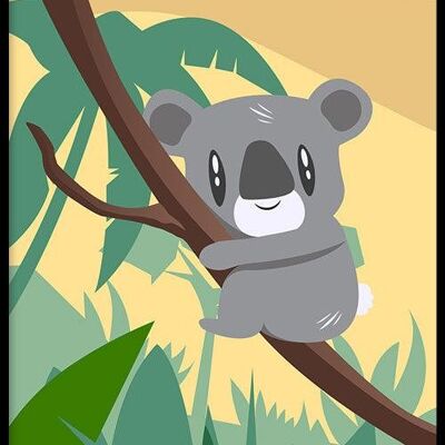 Walljar - Climbing Koala - Affiche avec cadre / 20 x 30 cm