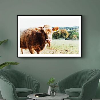 Walljar - Cow Up Close - Affiche avec cadre / 50 x 70 cm 2