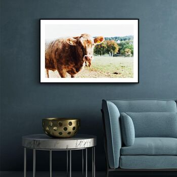 Walljar - Cow Up Close - Affiche avec cadre / 50 x 70 cm 3