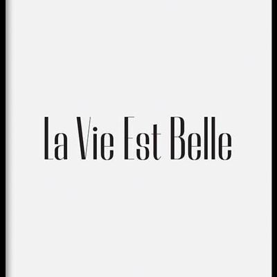 Walljar - La Vie Est Belle - Poster met lijst / 30 x 45 cm