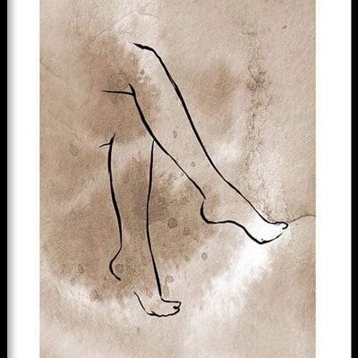 Walljar - Legs Line Art - Affiche avec cadre / 20 x 30 cm