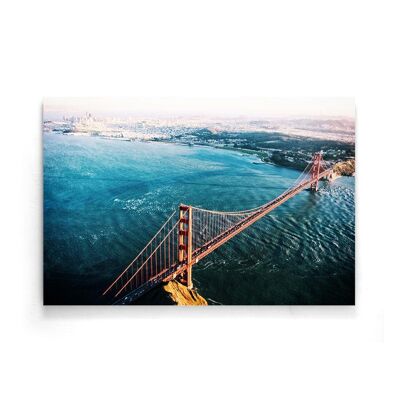 Walljar - Aéreo Puente Golden Gate - Póster / 50 x 70 cm
