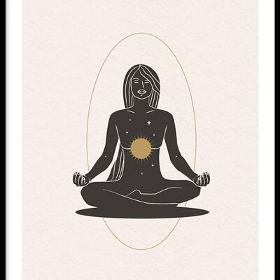 Walljar - Woman Meditating - Poster with frame / 20 x 30 cm
