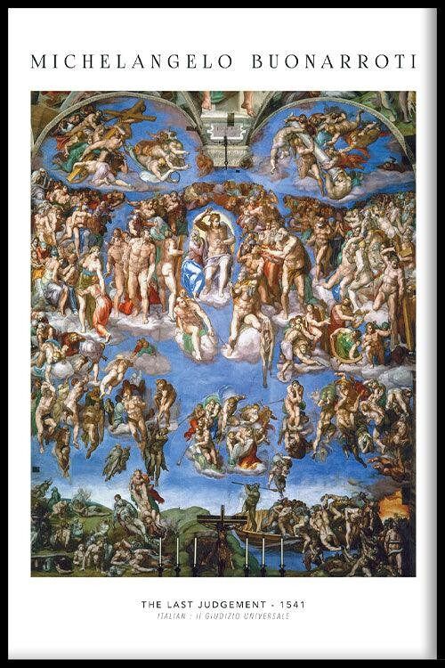 Walljar - Michelangelo Buonarroti - Het Laatste Oordeel - Poster met lijst / 20