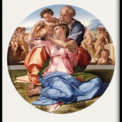 Walljar - Michelangelo Buonarroti - Tondo Doni - Póster con marco / 20 x 30 cm