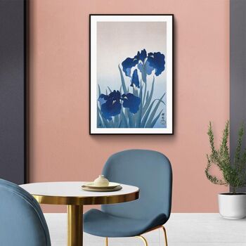 Walljar - Ohara Koson - Iris Bleu - Toile / 30 x 45 cm 3