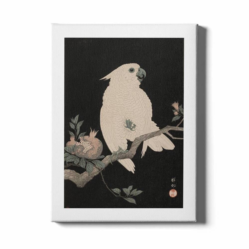 Walljar - Ohara Koson - Cacatua Melograno - Tela / 30 x 45 cm