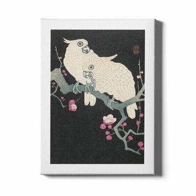 Walljar - Ohara Koson - Cockatoos Plum Blossom - Canvas / 30 x 45 cm