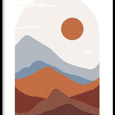 Walljar - Orange Desert - Affiche avec cadre / 40 x 60 cm