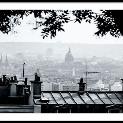 Walljar - Vista della città di Parigi - Poster con cornice / 30 x 45 cm