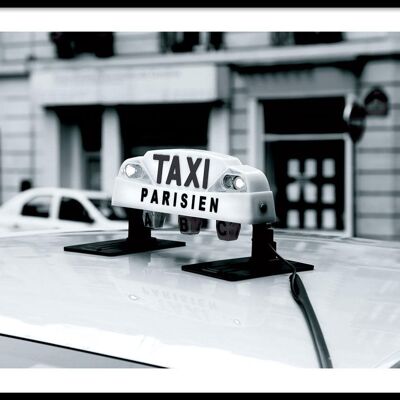 Walljar - Pariser Taxi - Poster mit Rahmen / 30 x 45 cm