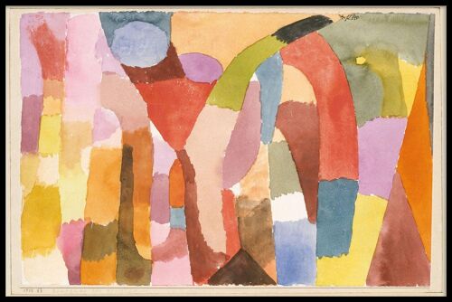 Walljar - Paul Klee - Movement Of Vaulted Chambers - Poster met lijst / 30 x 45